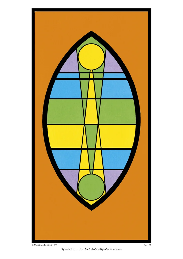 Dobbeltpolet menneske. Kundalini Symbol Nr. 95 "Det dobbeltpolede væsen". © Martinus Institut 1981. Kundalini