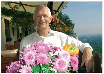 Ole Therkelsen på foredragsrejse i Tyskland 2006. Rüdesheim ved Rhinen
